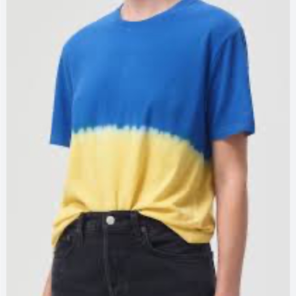 Women’s Agolde‎ Blue and Yellow Tie-Dye Shirt